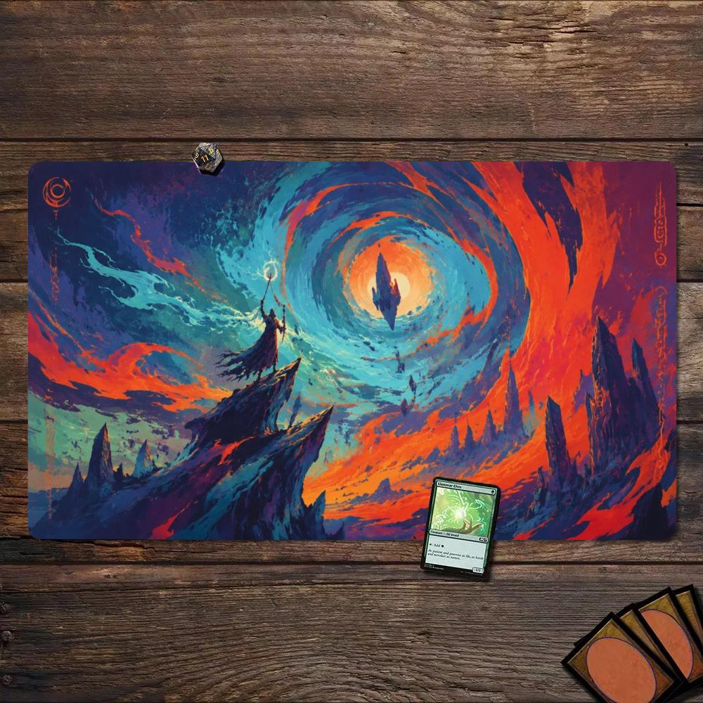 Play Mat Neoprene - Fantezi Kozmik Vorteks Büyücü Kurbağa Sihirbaz