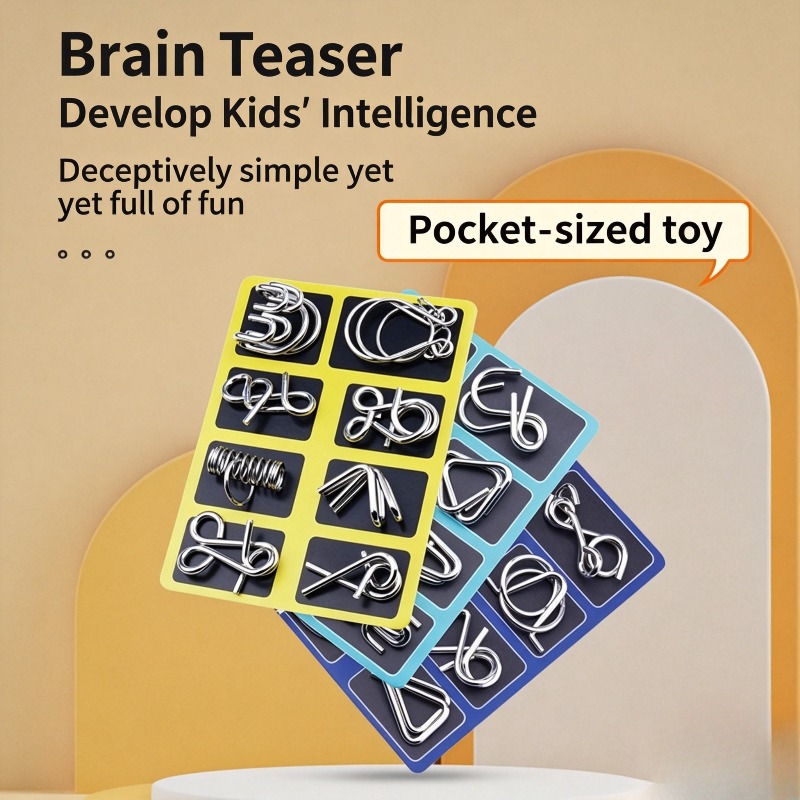 Board Game Enthusiast - 8 Parçalı Metal Bulmaca Seti Klasik